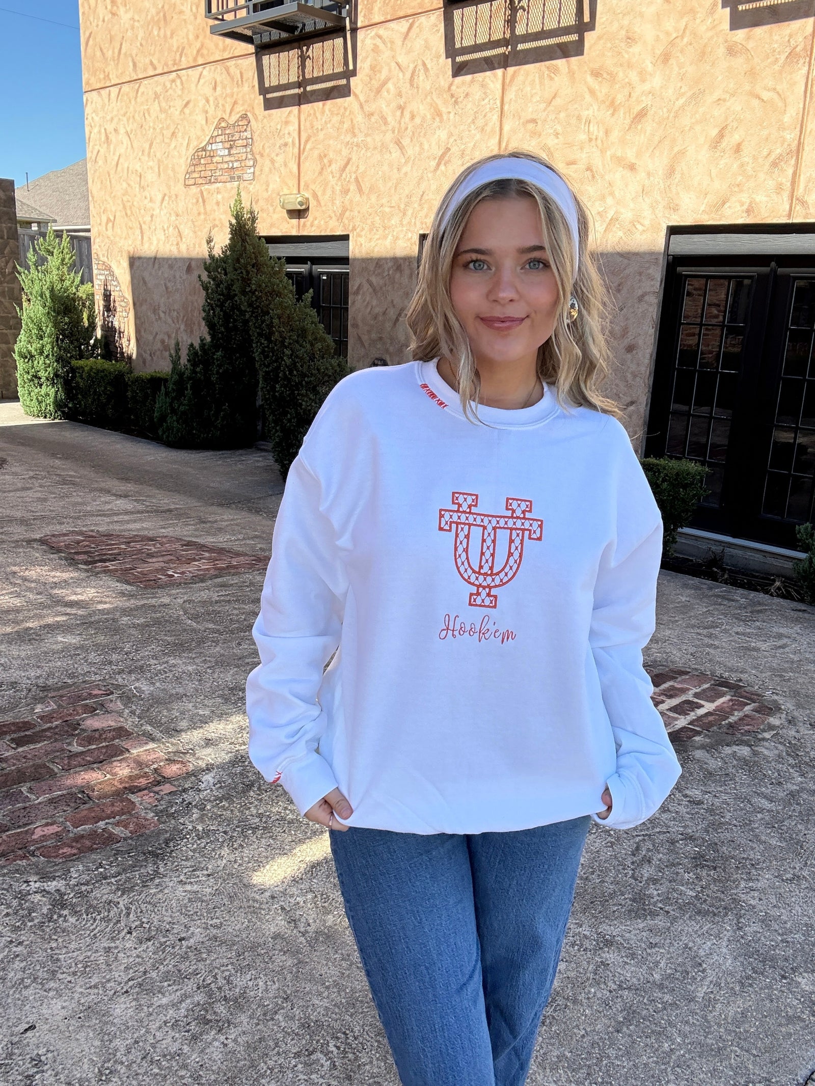 Texas/Hook'em Embroidered Sweatshirt