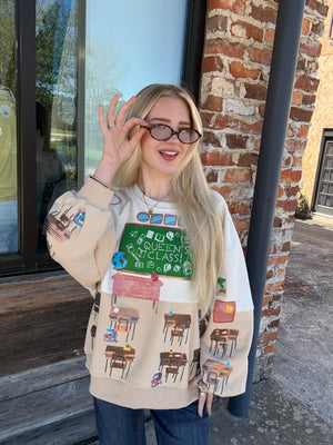 Queen of Sparkles Multi Classroom Scene Sweatshirt