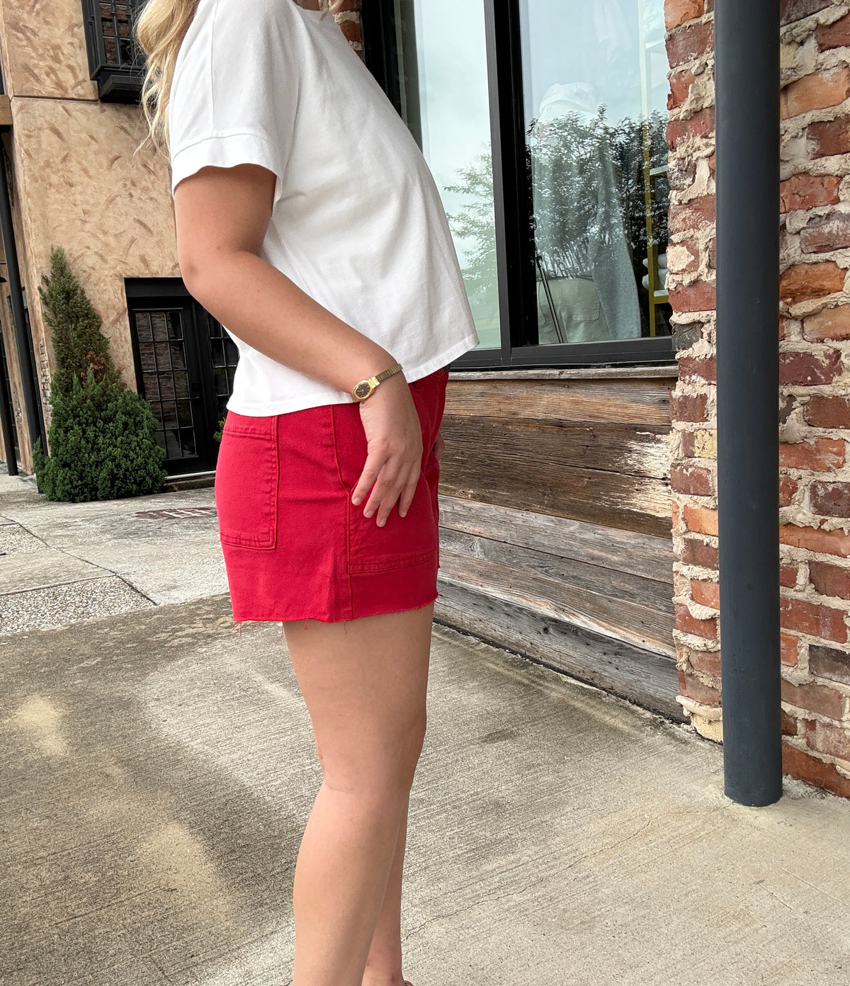 KUT from the Kloth Jane High Rise Short - Tomato