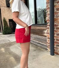 KUT from the Kloth Jane High Rise Short - Tomato