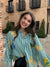 Queen of Sparkles Licensed Baylor Mini Icon Striped Button Down Long Sleeve Top
