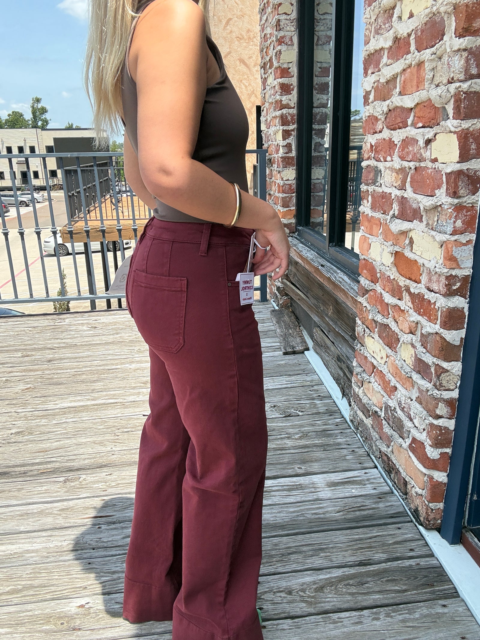 The Merlot Wide Hem Jeans