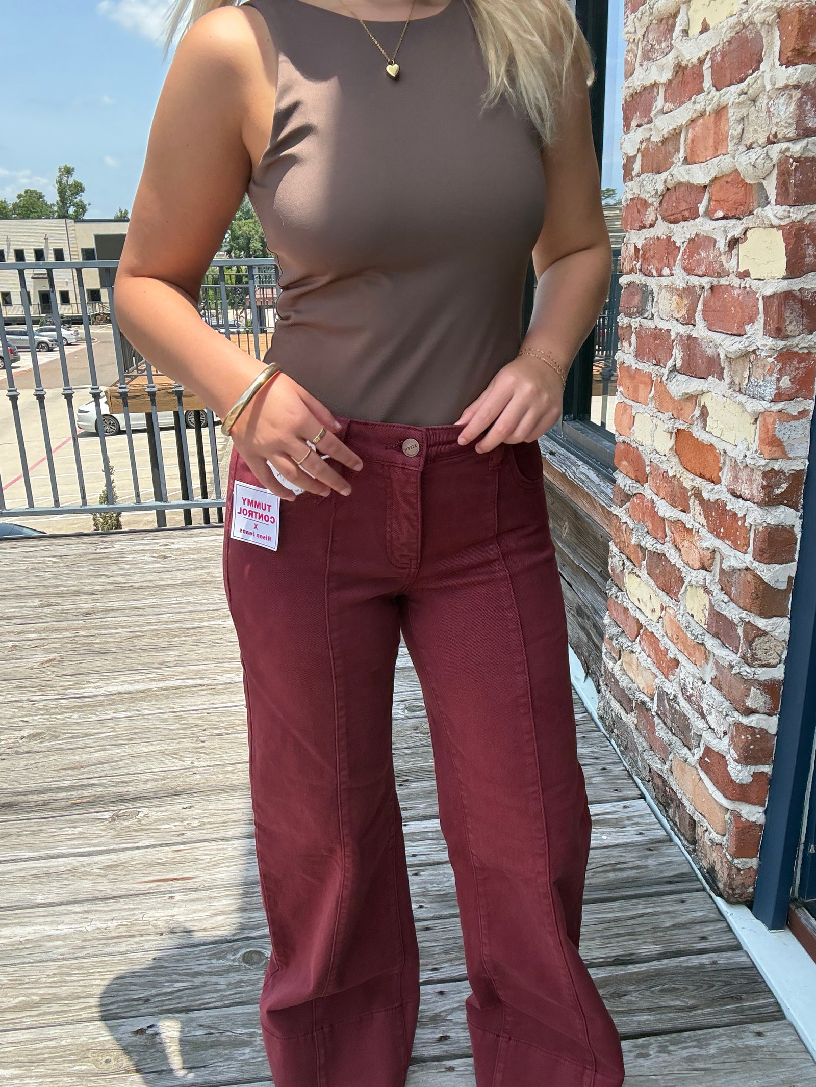 The Merlot Wide Hem Jeans