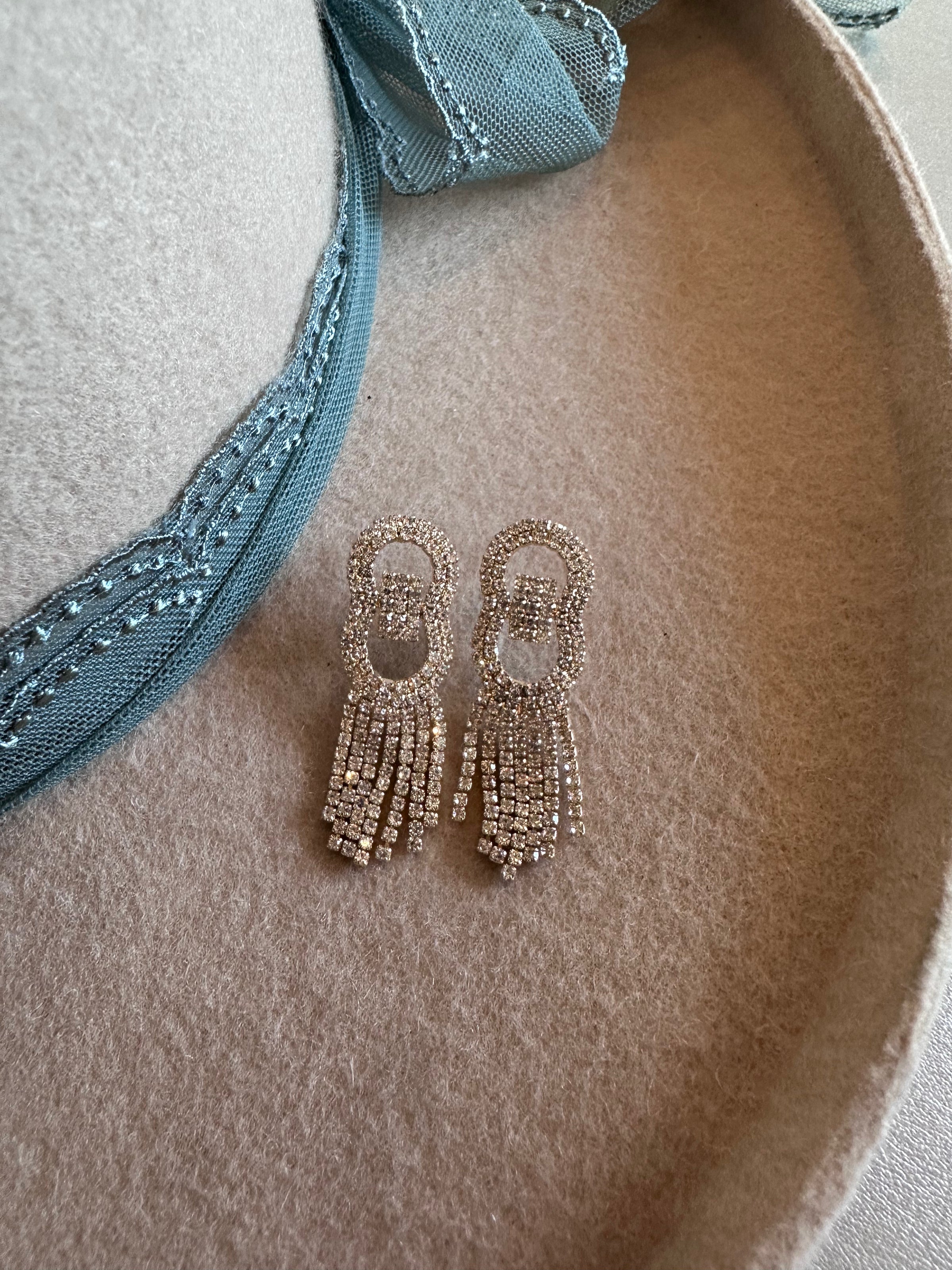 Rhinestone Link Earrings