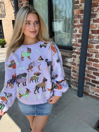 Queen of Sparkles Lavender Halloween Dogs Sweatshirt