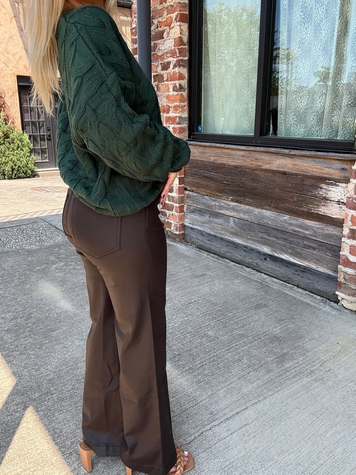 KUT From The Kloth Meg High Rise Fab Wide Leg - Chocolate