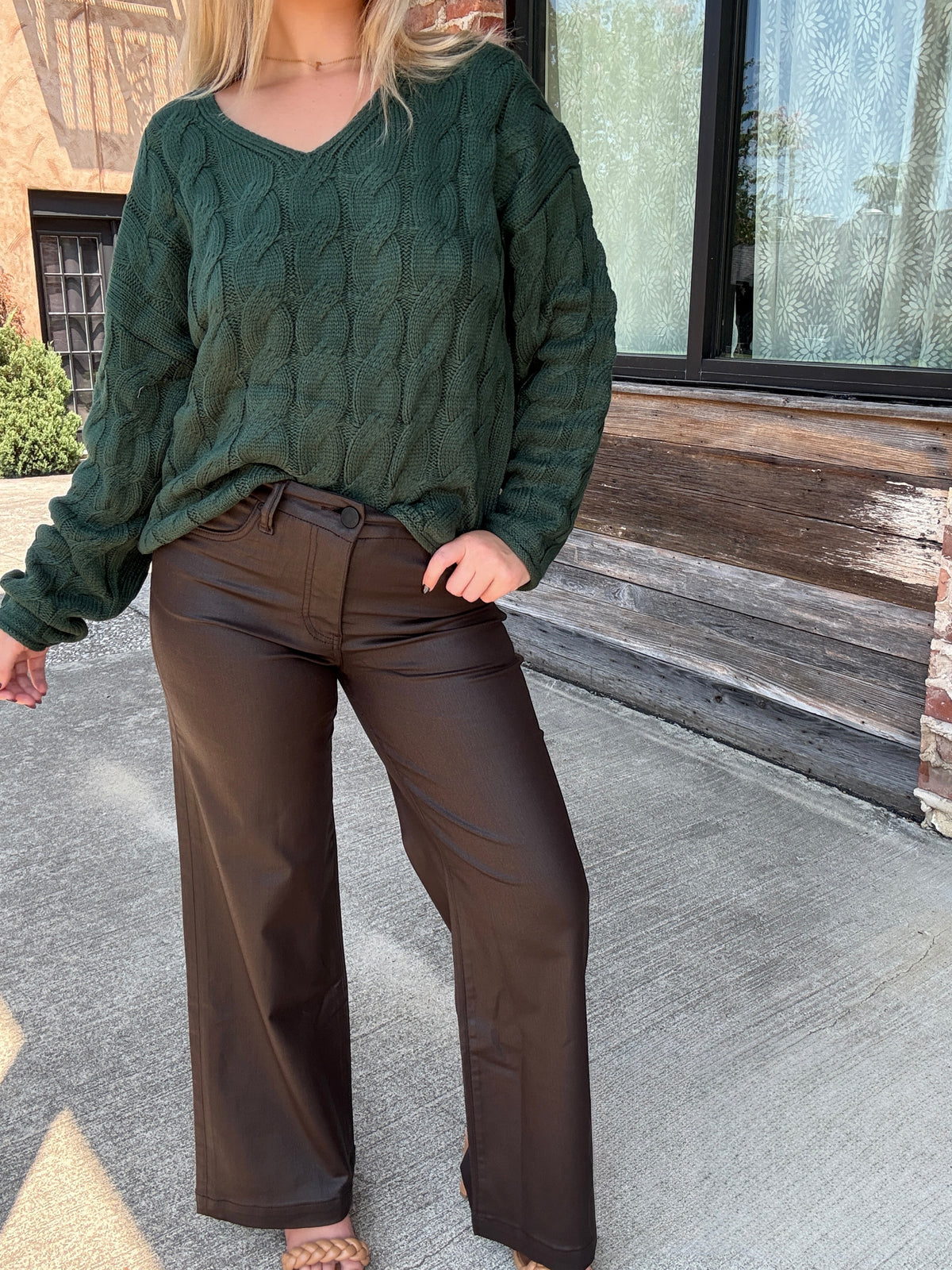 KUT From The Kloth Meg High Rise Fab Wide Leg - Chocolate
