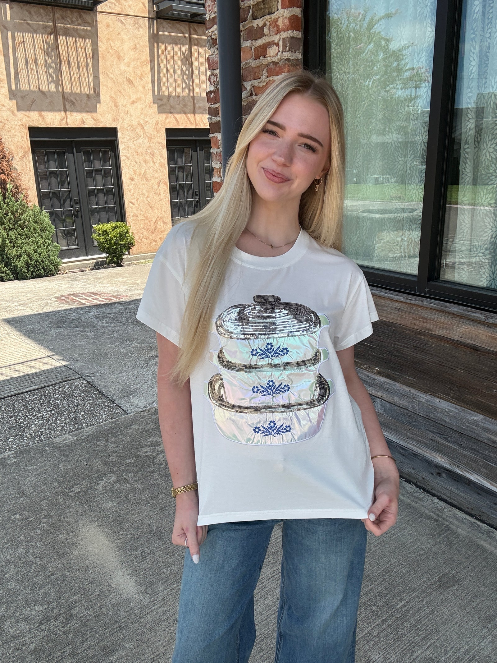 Queen of Sparkles White Vintage Tupperware Tee