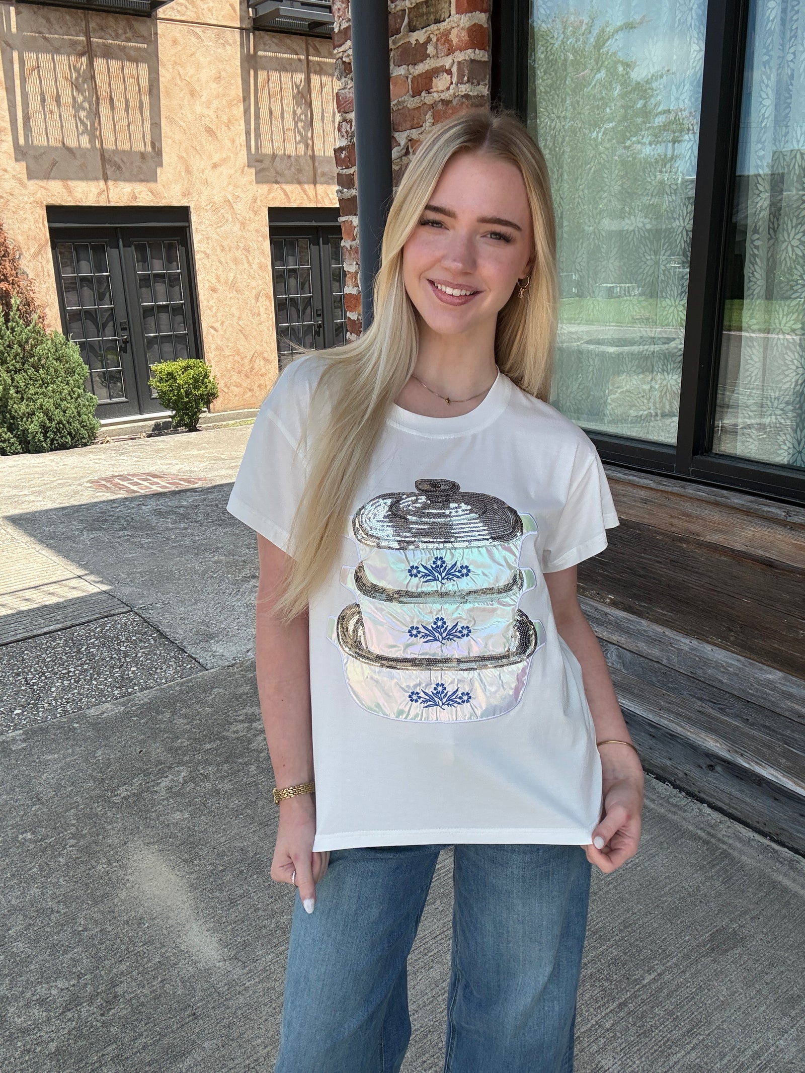 Queen of Sparkles White Vintage Tupperware Tee