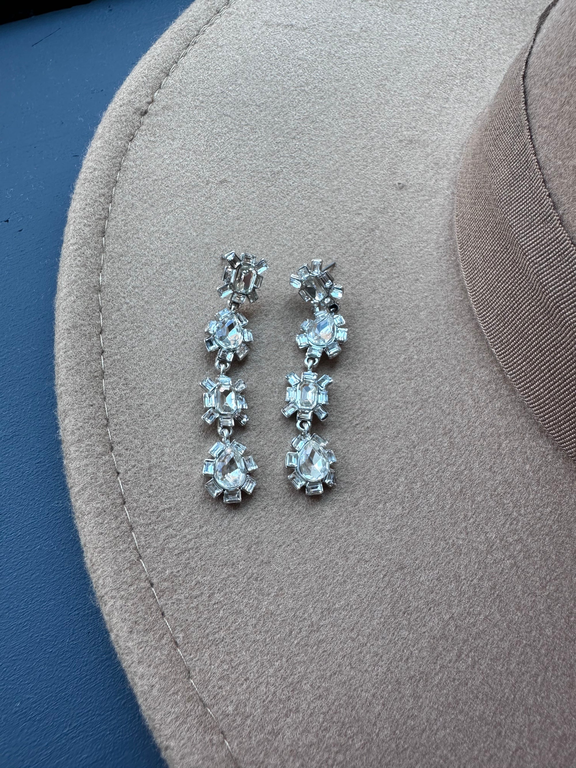 Crystal Studded Drop Earrings