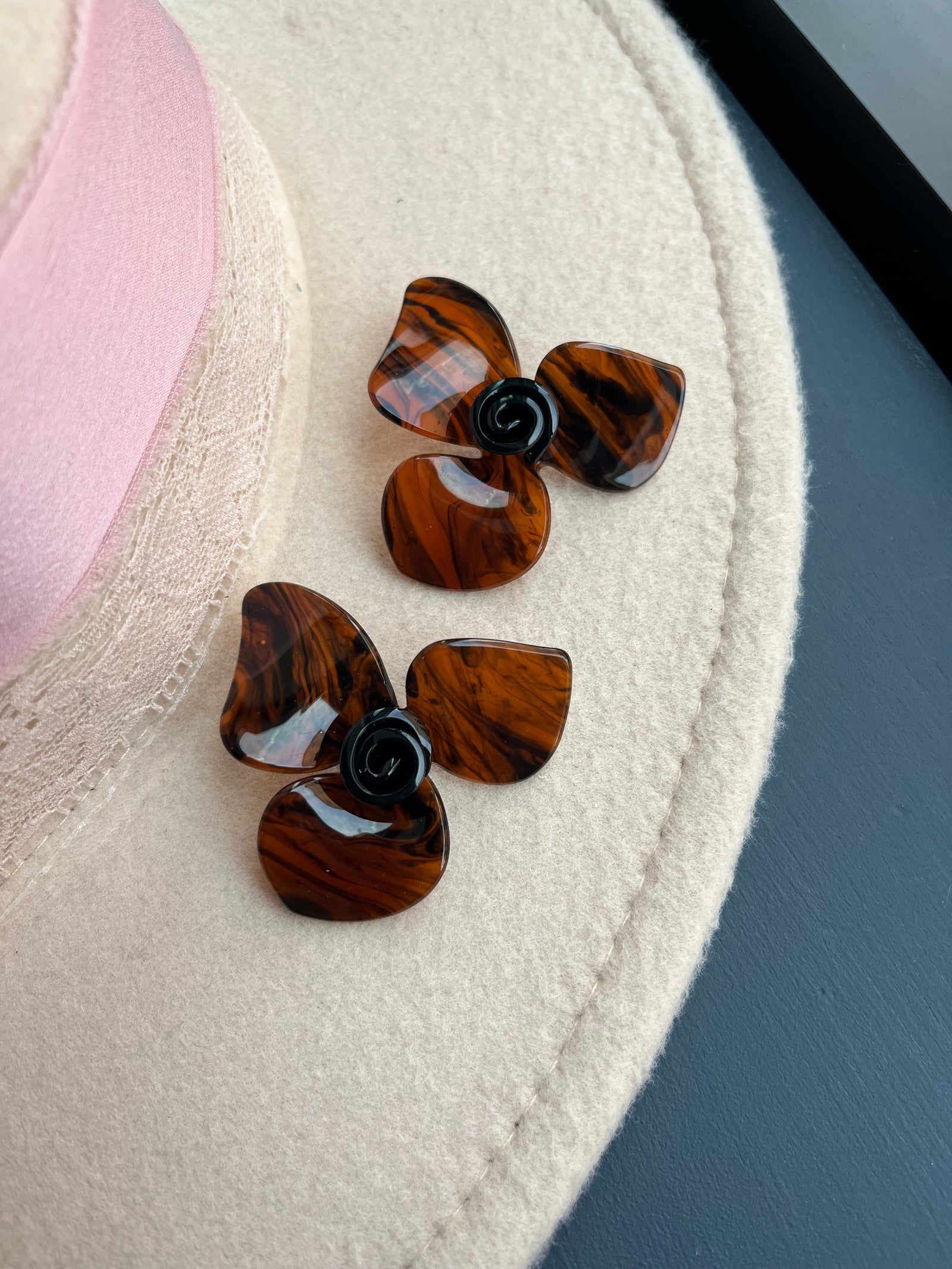 Tortoise Flower Earrings