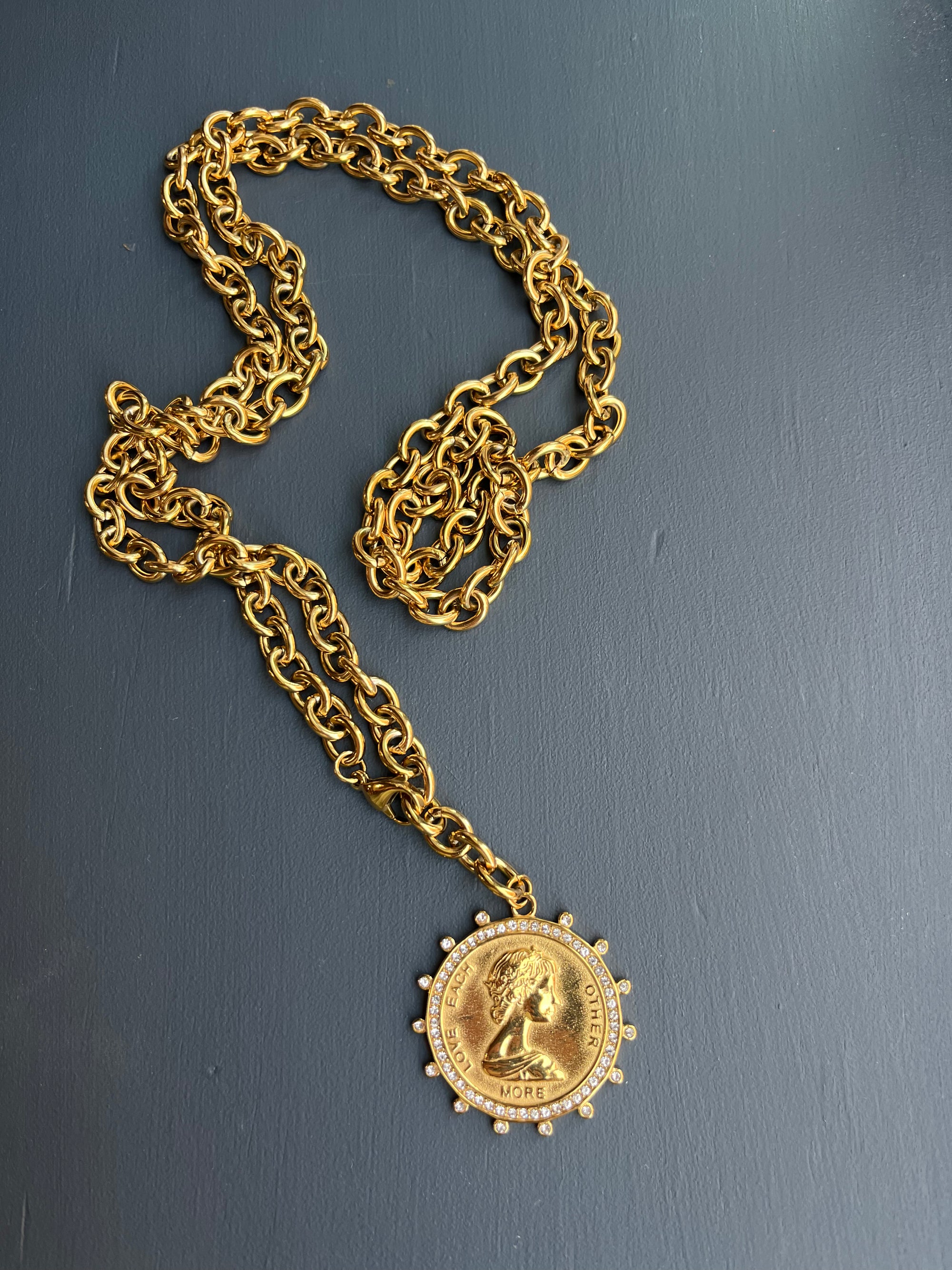 Love Each Other Coin Necklace