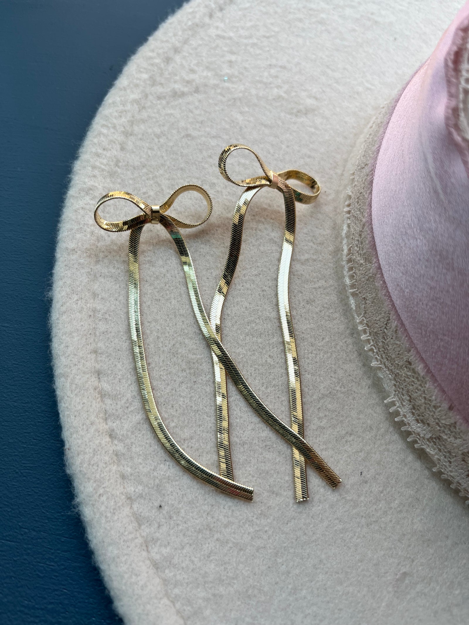 Gold Glam Bow Earrings