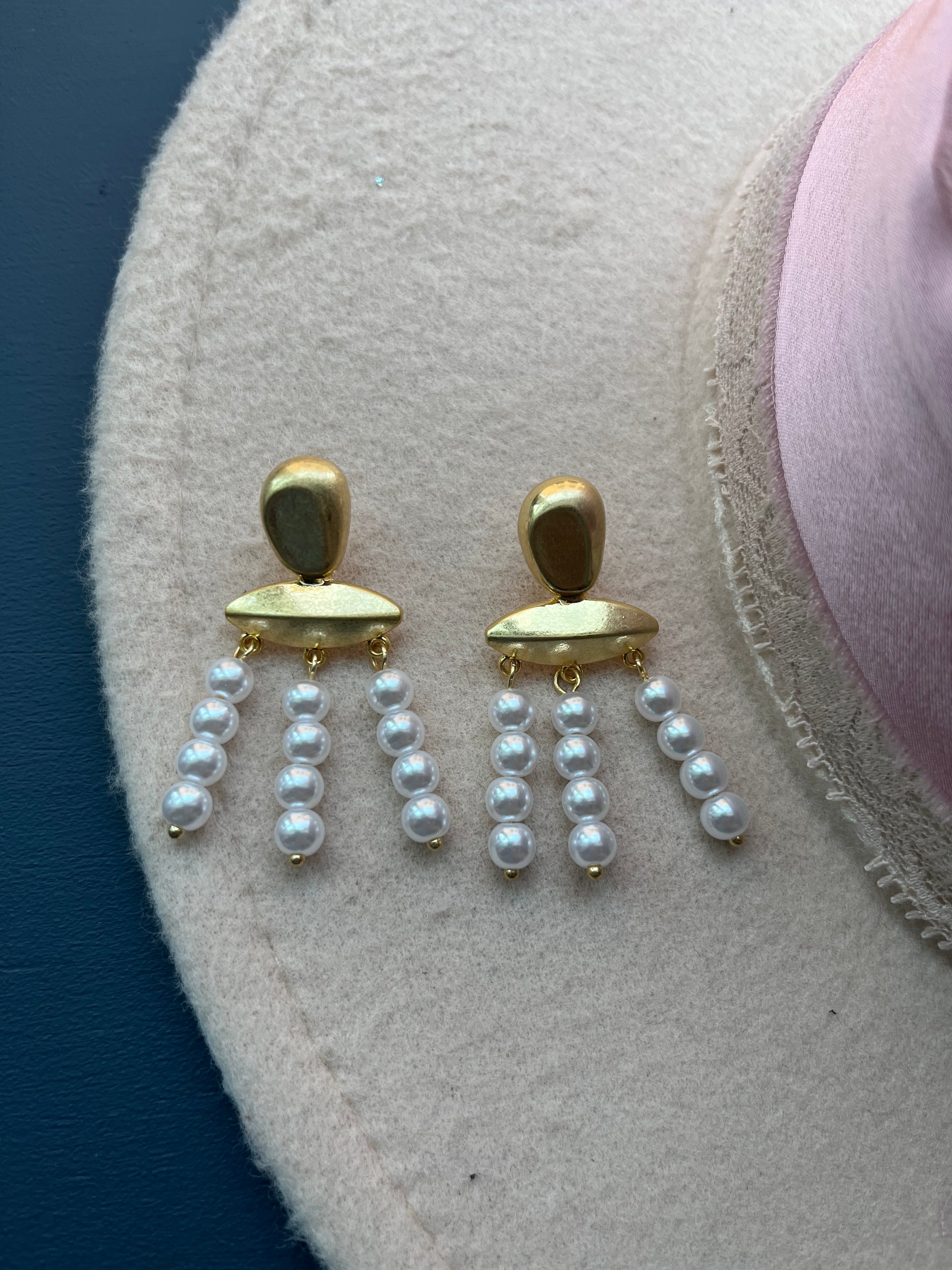 Triple Pearl Earrings