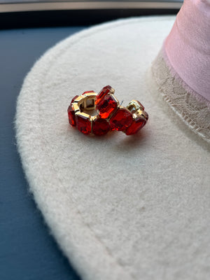 Ruby Glam Hoop Earrings