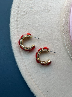 Ruby Glam Hoop Earrings