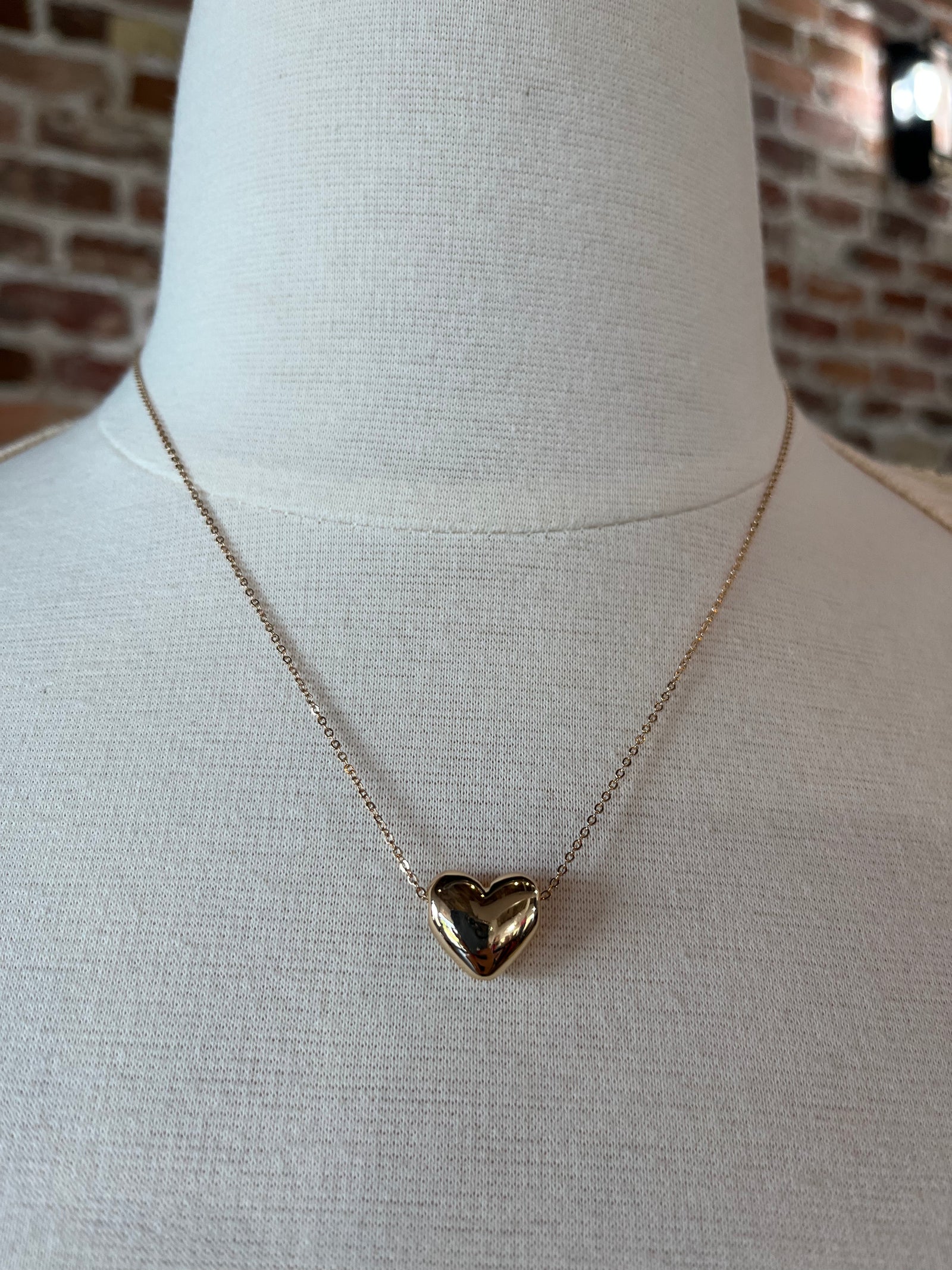 Puffed Heart Necklace