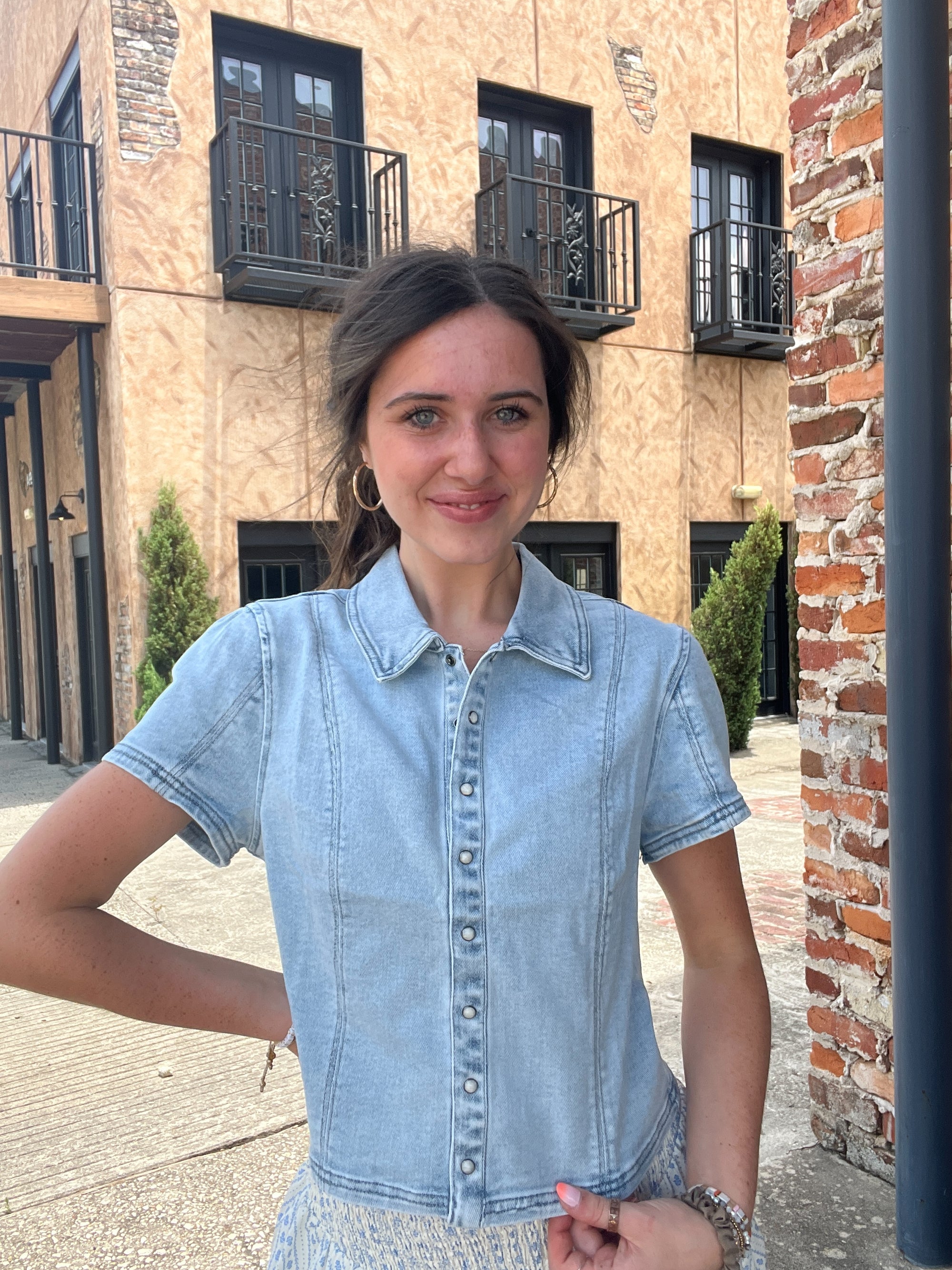 Kasey Denim Blouse