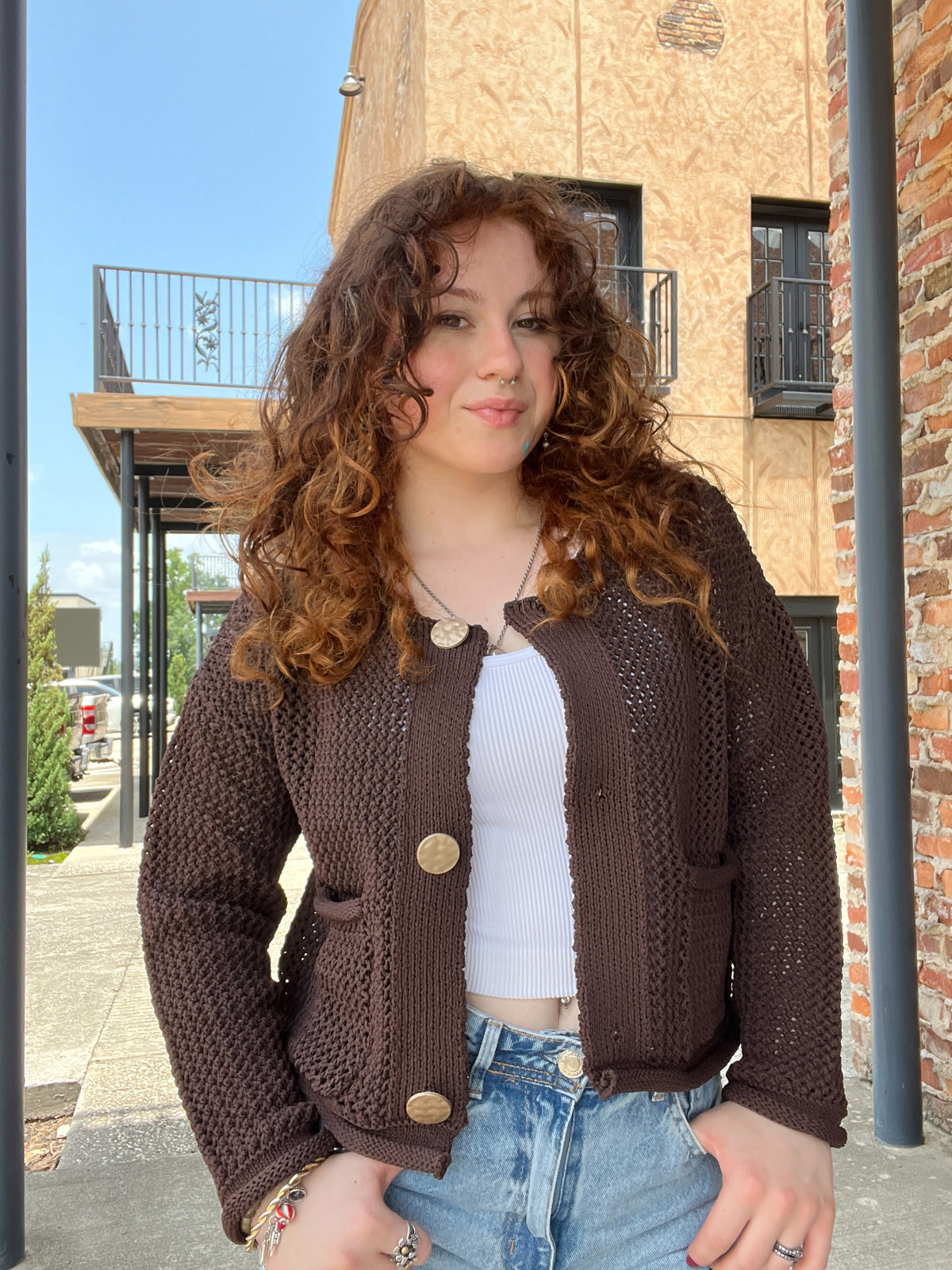 Chocolate Crochet Cardigan