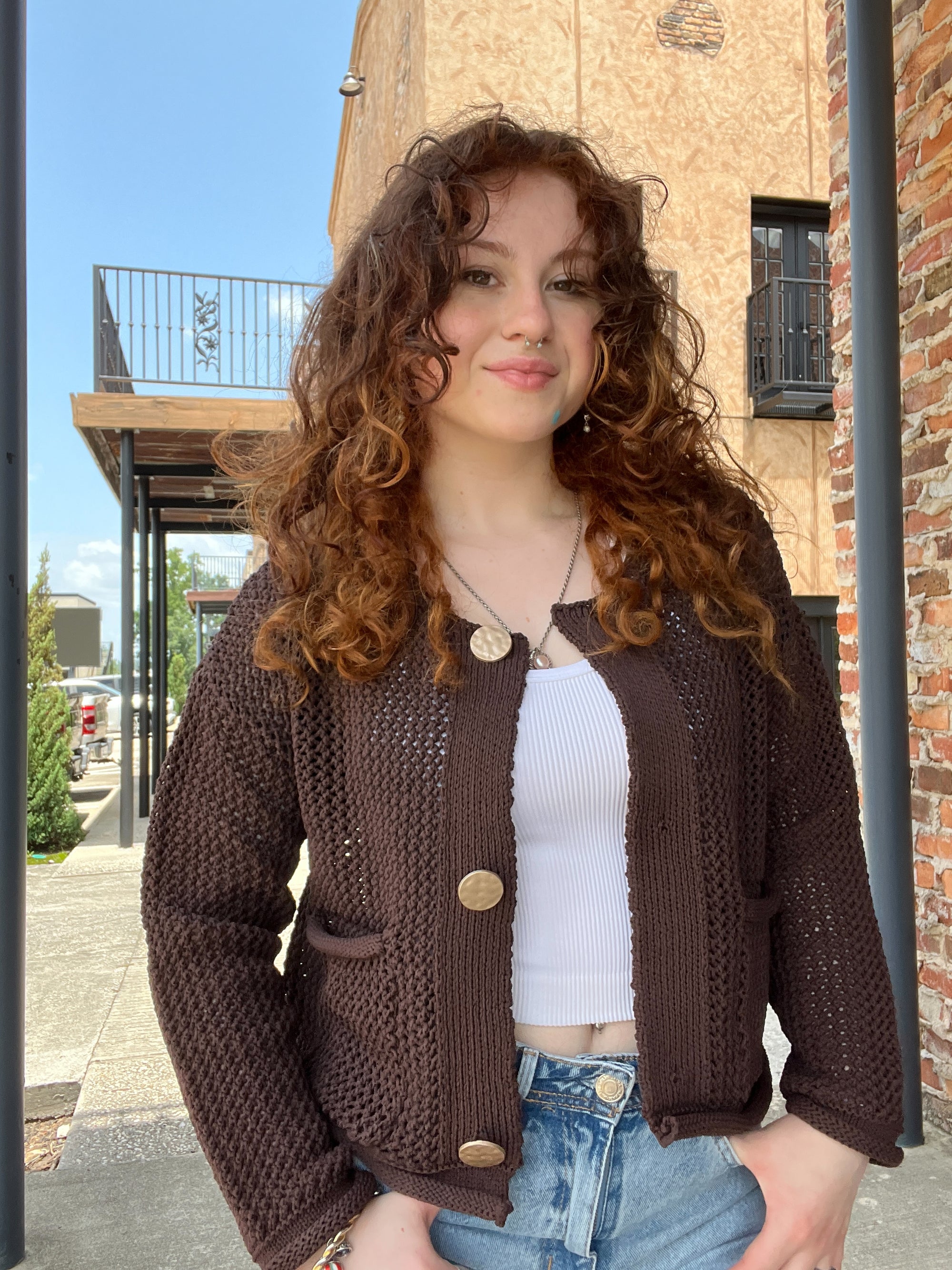 Chocolate Crochet Cardigan