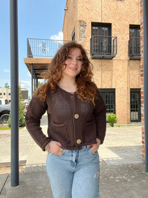 Chocolate Crochet Cardigan
