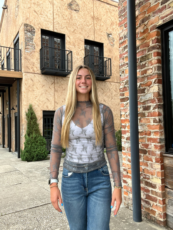 The Lace Script Top - Addy & Ry Boutique