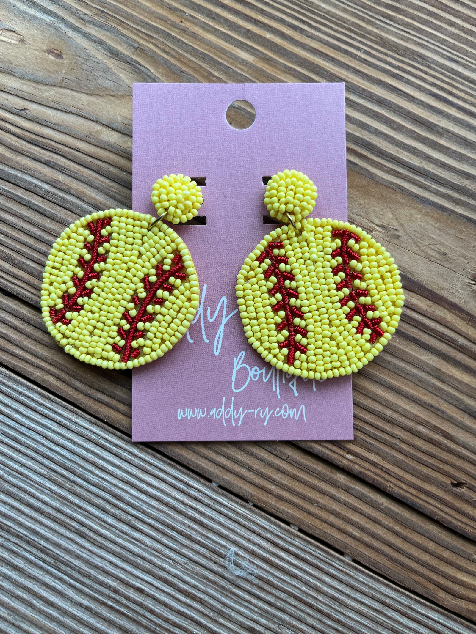 Beaded Softball Earrings