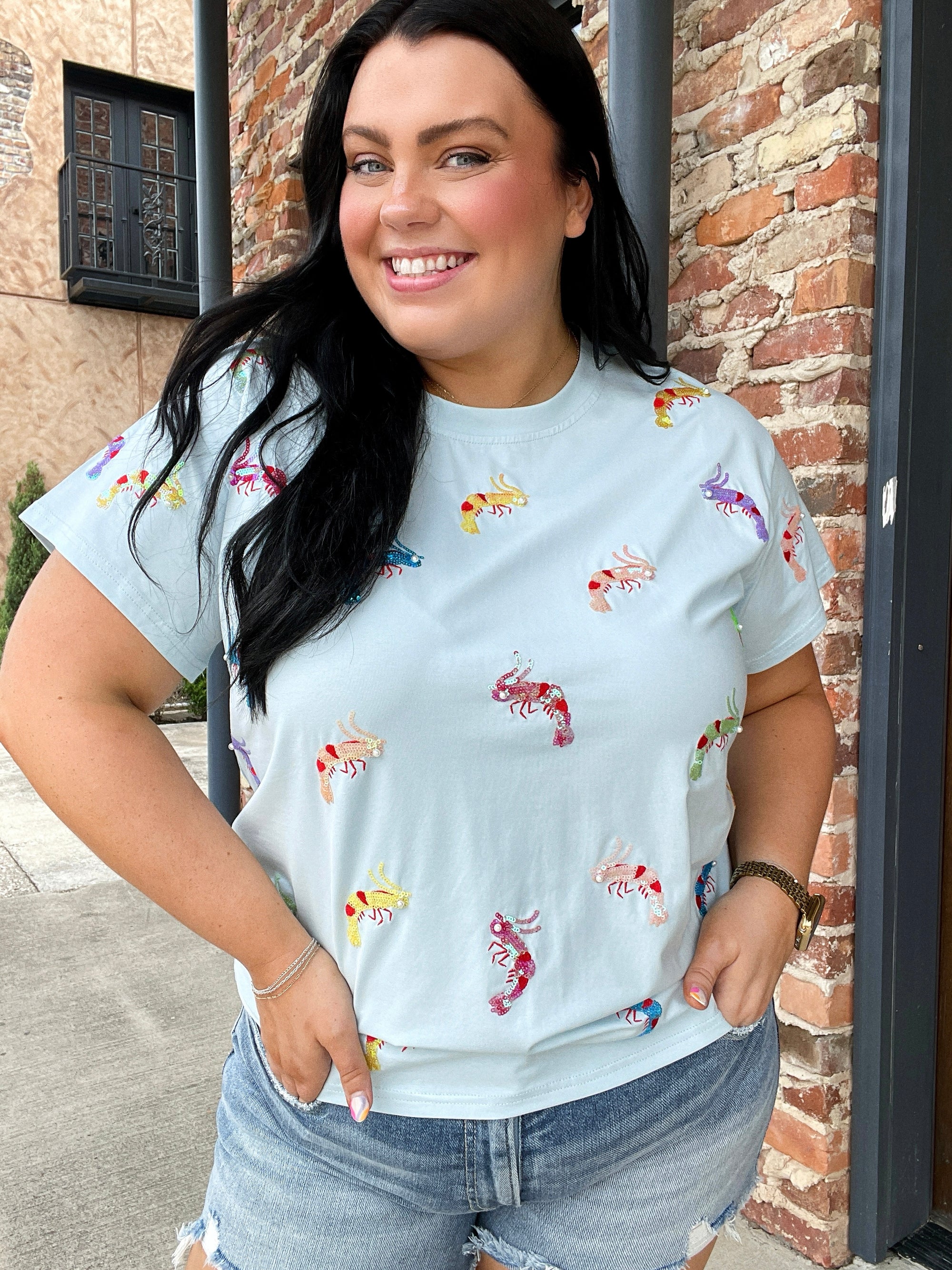 Queen of Sparkles Scattered Shrimp Tee