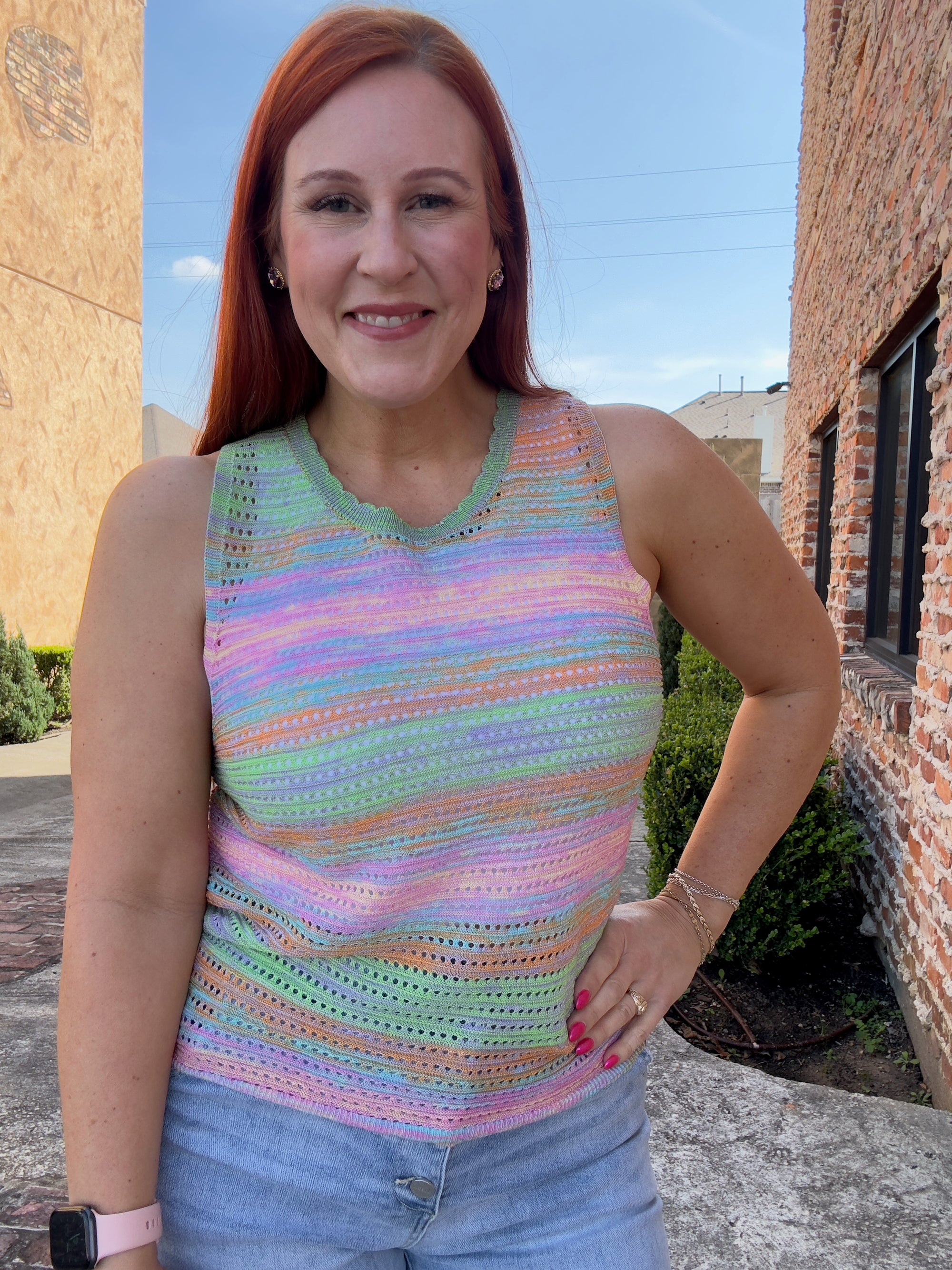 Prism Shimmer Knit Tank