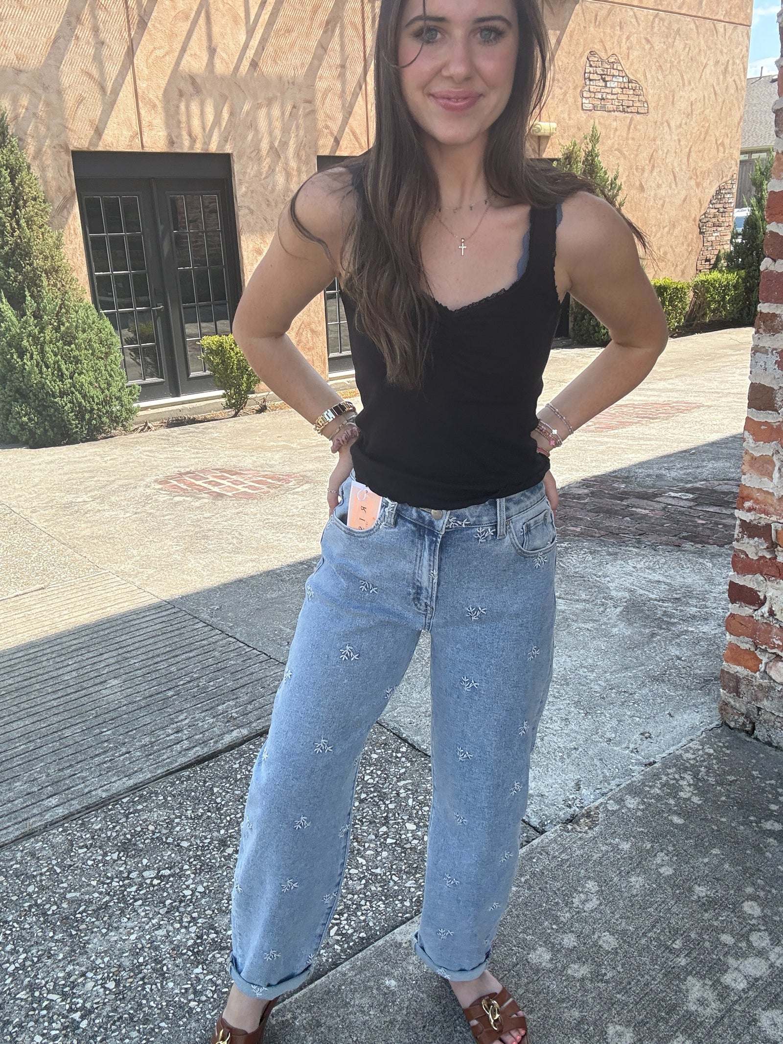 Petal Threads Barrel Jeans