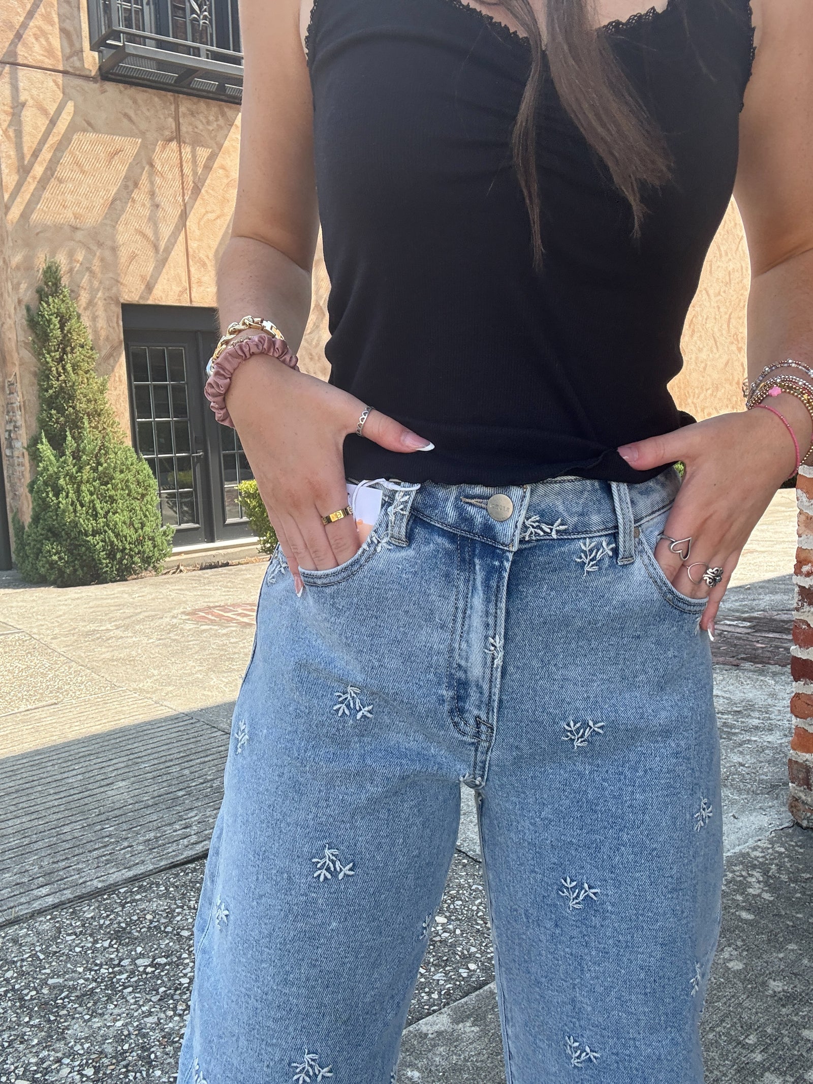 Petal Threads Barrel Jeans