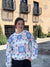 Queen of Sparkles Ivory, Blue & Light Pink Patchwork Sweatshirt