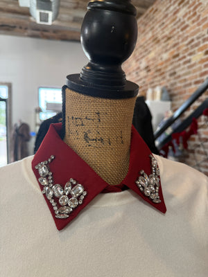 The Corporate Collar - Maroon & Rhinestones
