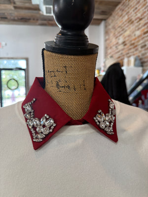 The Corporate Collar - Maroon & Rhinestones