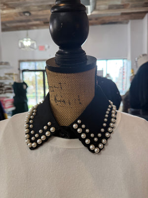 The Corporate Collar - Black & Pearls
