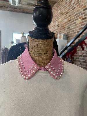 The Corporate Collar - Light Pink & Pearls