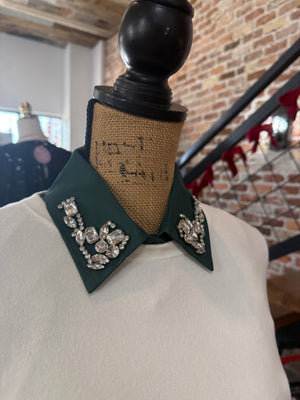 The Corporate Collar - Green & Rhinestones