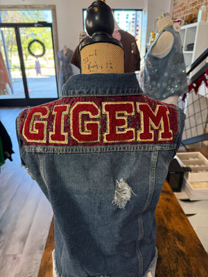 Custom Aggie Jean Jacket