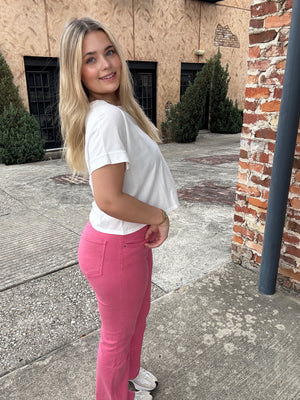 Kut From The Kloth Kelsey High Rise Ankle Flare - Flamingo