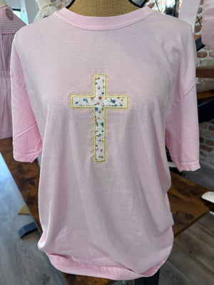Scalloped Cross Applique Tee