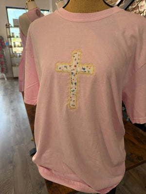 Scalloped Cross Applique Tee