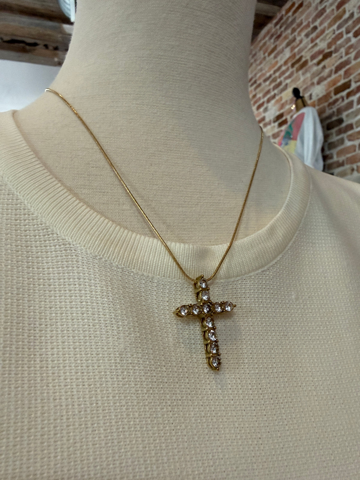 Rhinestone Cross Necklace