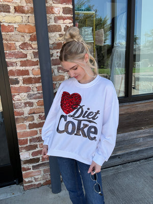 Queen of Sparkles Licensed White 'I Love Diet Coke'® Sweatshirt