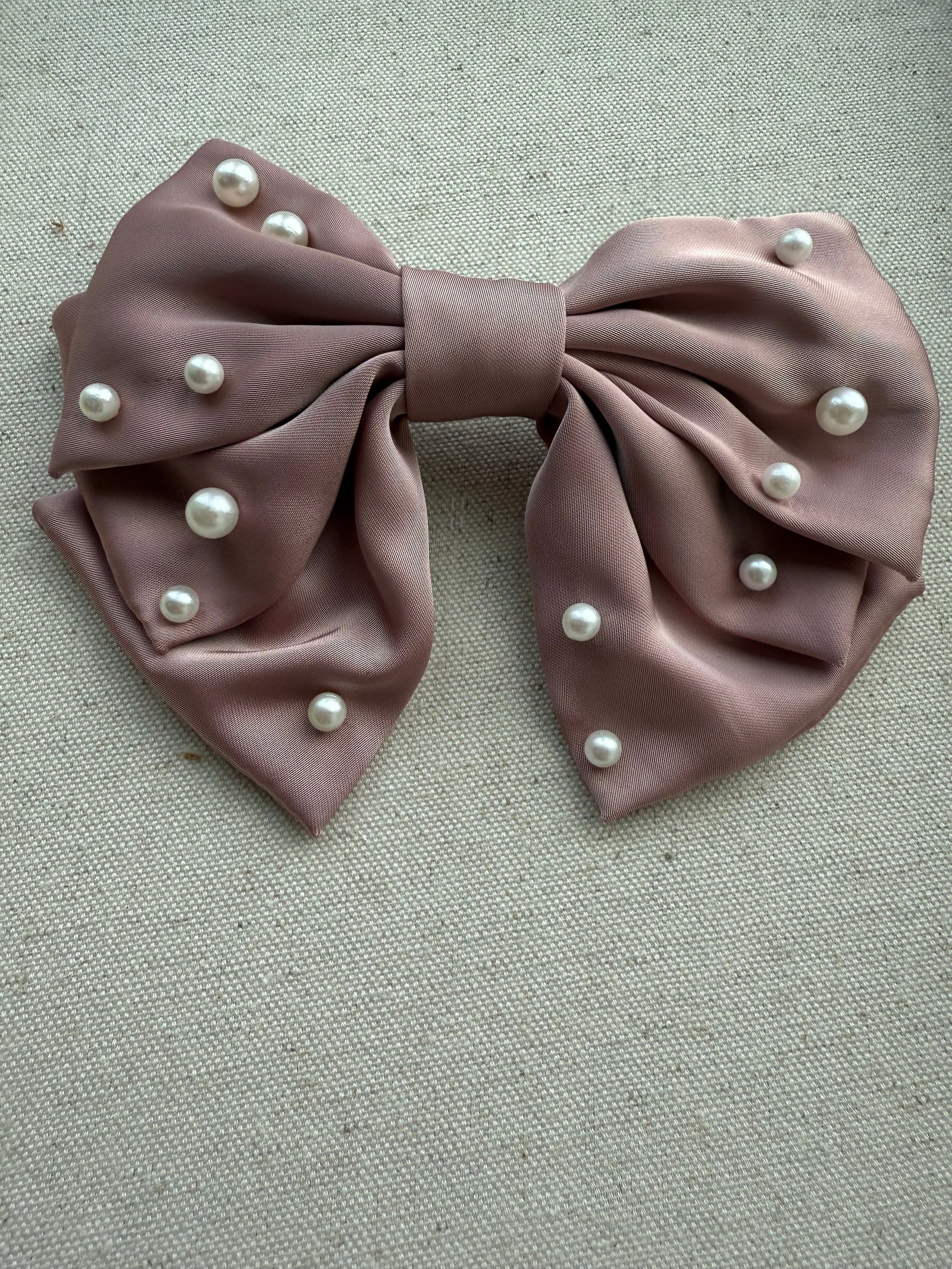 Dusty Rose & Pearl Bow