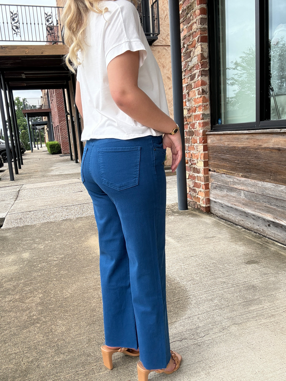 KUT from the Kloth Charlotte High Rise Wide Leg - Sapphire