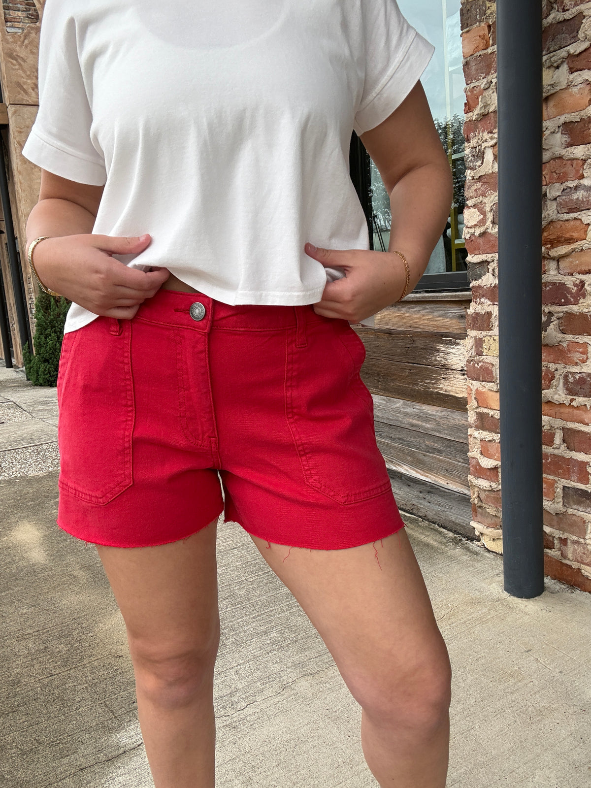 KUT from the Kloth Jane High Rise Short - Tomato