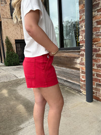KUT from the Kloth Jane High Rise Short - Tomato