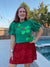 Queen of Sparkles Green Poof Green Holly Top