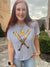 Queen of Sparkles Grey & Gold Softball Tee