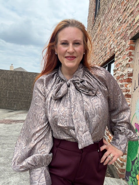 Metallic Ties Blouse